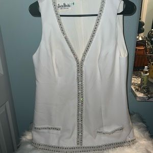 Vintage Jack Bryan beaded zipper top size 10